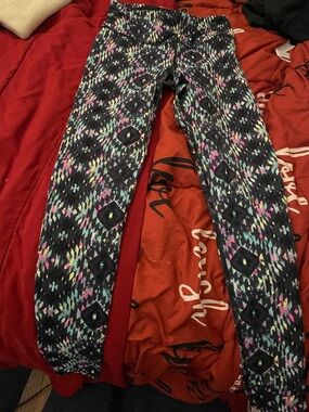 VSX Black Leggings with Neon Geometric Print